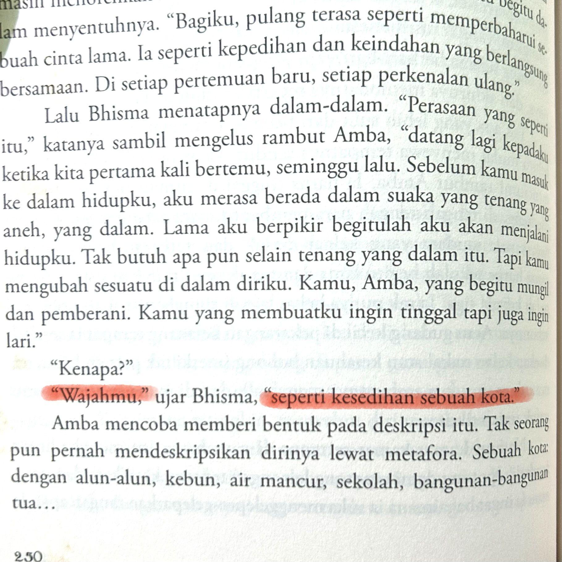 Wajahmu seperti kesedihan sebuah kota